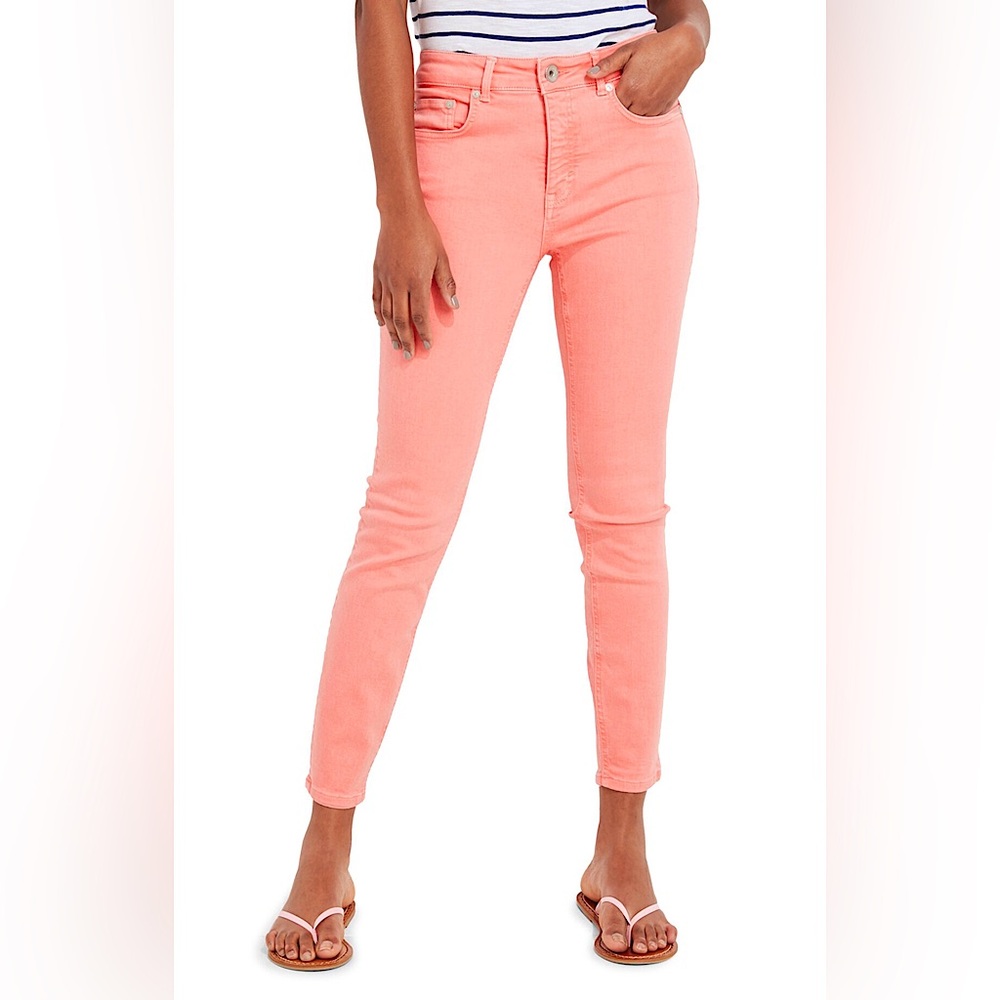 Vineyard Vines High Rise Ankle Jeans in Passion Fruit Sz 6 Preppy Summer Style